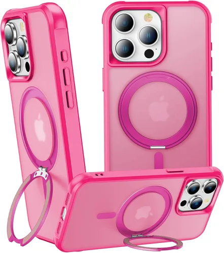 Vista 51 de Anillo giratorio magnético de 360° para iPhone 15 Plus, soporte de metal integrado y soporte de anillo, compatible con Magsafe, protección de grado