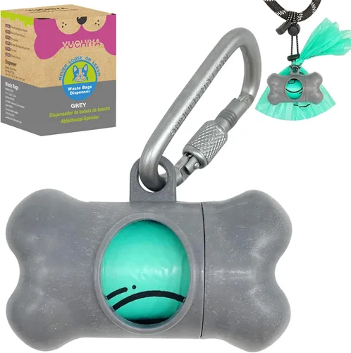 Vista 16 de Dispensador de bolsas de recogida de caca de perro con 1 rollo de color aleatorio, bolsas de residuos para perros a prueba de fugas y perfumadas