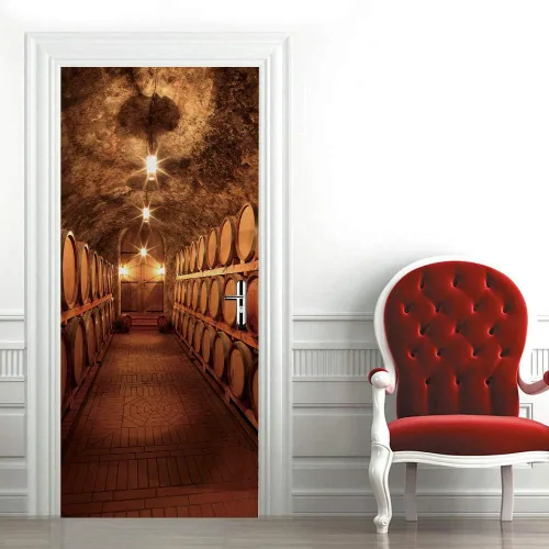Vista 154 de 3D Pegatina de pared adhesiva para puerta - Poster de película de escaleras antiguas Premium PVC impermeable para pared de dormitorio y sala