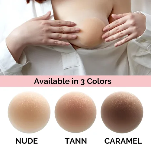 Vista 6 de Taesha Reusable Nipple Covers for Women - Silicone Pasties with Travel Box, Braless Support for Backless Dresses