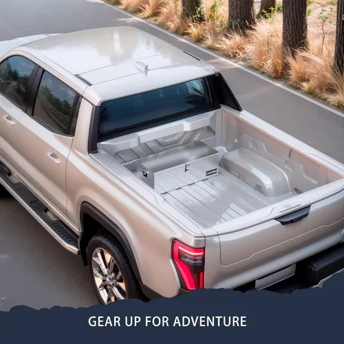 Vista 2 de ARKSEN - Caja de herramientas de placa de diamante de aluminio resistente de 30 pulgadas, para camioneta, caja de herramientas de remolque o casa