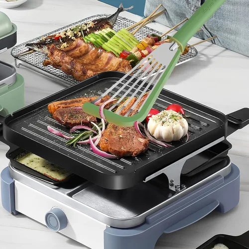 Vista 7 de Espátula de pescado, espátula de silicona resistente al calor de 600 ℉ con cepillo para untar, para utensilios de cocina antiadherentes, espátulas