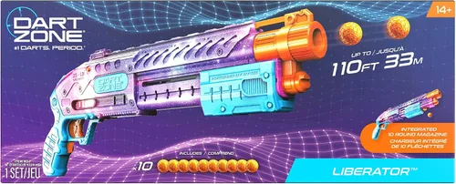 Vista 4 de Dart Zone Liberator - Pistola de acción con resorte, compatible con Nerf Rival