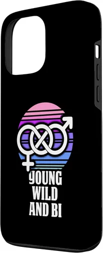 Vista 2 de iPhone 13 Pro Max Young Wild and Bi - Funda de orgullo bisexual