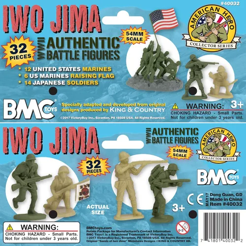 Vista 9 de BMC WW2 Iwo Jima Soldados de plástico del ejército – 32 figuras de soldados americanos y japoneses