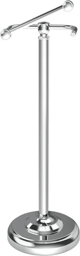 Vista 11 de Soporte de papel higiénico, soporte de papel higiénico de bronce de pie, diseño con poste pivotante y base pesada y estable de acero inoxidable