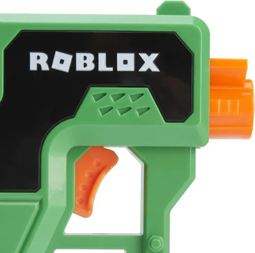 Vista 3 de Nerf Roblox Phantom Forces: Boxy Buster Dart Blaster, mango de cebado extraíble, 2 dardos de élite, código para desbloquear el objeto virtual