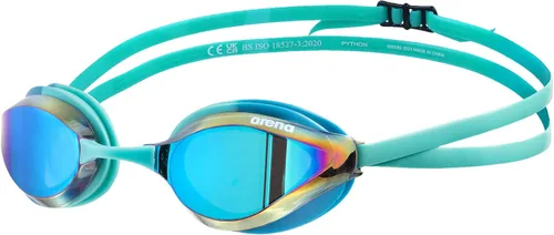Vista 10 de ARENA Gafas de natación unisex Python Racing para hombres y mujeres, antivaho, sin fugas, máxima comodidad, doble correa, lente con espejo/sin espejo