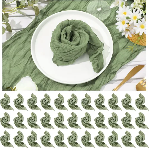 Vista 8 de Mixweer 50 servilletas de gasa de 20 x 20 pulgadas, servilletas de algodón de gasa arrugada, servilletas de tela de queso, servilletas de tela Beige