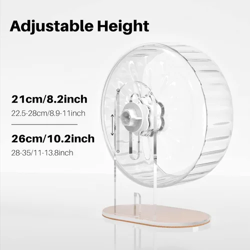 Vista 4 de Bucatstate Rueda de hámster súper silenciosa, accesorios para hámster, juguetes para correr, animales pequeños, ruedas de ejercicio, transparentes
