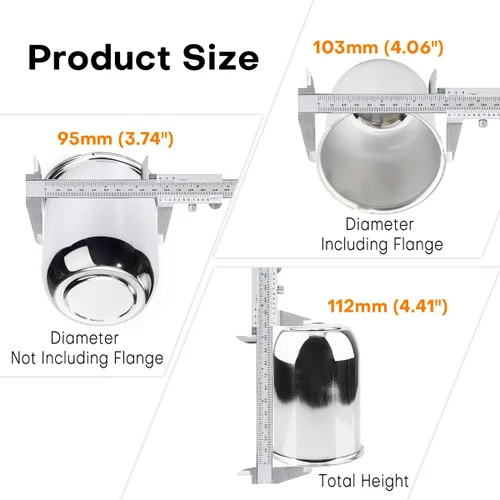 Vista 5 de 4 tapas centrales de rueda de remolque de 3.74 pulgadas para llantas de 3-34 con orificio central para camión, remolque, RV, SUV, cubiertas de cubo