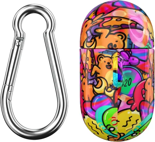 Vista 5 de Funda compatible con Airpods Pro y Pro 2 Airpods 3-2-1 Gen Trippy Cover con llavero Cool Crazy Design Adolescente Funda protectora de plástico