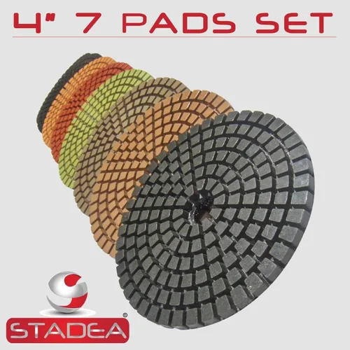 Vista 3 de Stadea SWP105K Piedra Concreto Encimera Amoladora Pulidora Piedra húmeda 4" Kit de pulido de hormigón