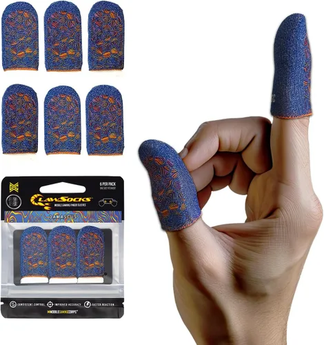 Vista 10 de Paquete de 6 fundas para dedos para juegos de teléfono móvil Gaming Corps ClawSocks - Carbono