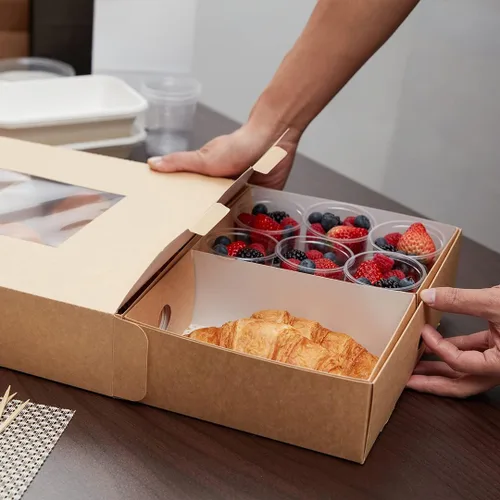 Vista 6 de Restaurantware -Inserto de 8.7 x 5.9 x 3.2 pulgadas para bandejas de catering, 10 insertos resistentes a la grasa para cajas de catering - Inserto