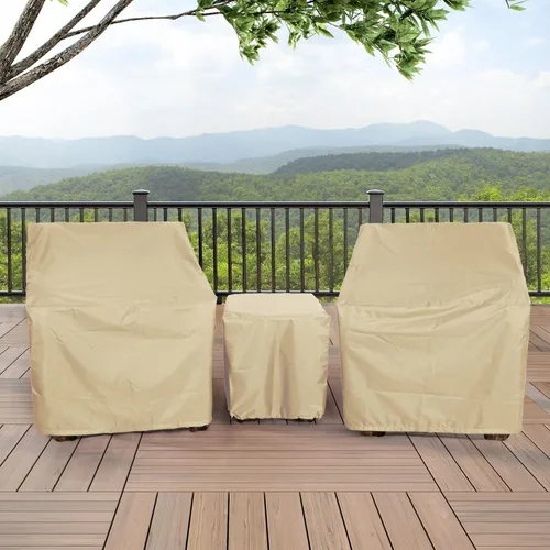 Vista 5 de Fundas para muebles de patio, funda impermeable para muebles de exterior, fundas para muebles de patio para 3 piezas, juego de fundas de sofá
