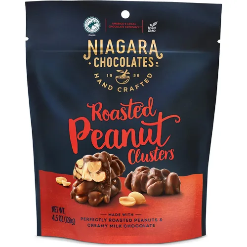 Vista 8 de Niagara Chocolates Tazas de mantequilla de maní de chocolate con leche, paquete de 4 bolsas de pie (4.5 onzas), sin OMG, chocolate premium, hechas a