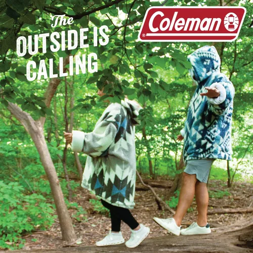 Vista 6 de Coleman Sudadera con Capucha de Manta Vestible de Gran Tamaño de Sherpa y Micro-Visón, Azul - Talla Única para la Mayoría