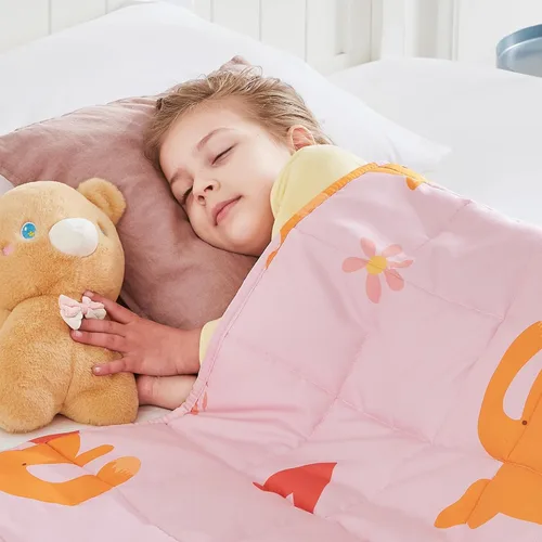 Vista 44 de Hosukko - Manta con peso de 3 libras - Manta pesada y transpirable - Princesa en beige, 20 x 30 pulgadas, 3 libras