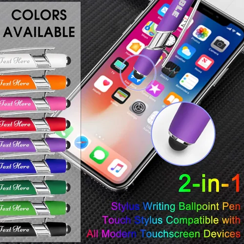 Vista 3 de Personalized Custom Pens Bulk 96 Pack with Stylus Tip, Customized Engraving Ballpoint Pens with Name Message, Gift Ideas for Men Women Birthday