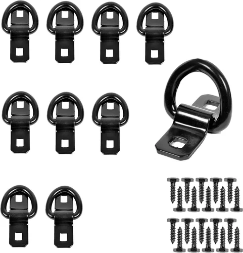 Vista 11 de CAVO 6 anclajes de amarre de anillo en D de acero de 1/4 pulgadas, kit de anillos de amarre resistentes de 2400 libras para remolque, camioneta