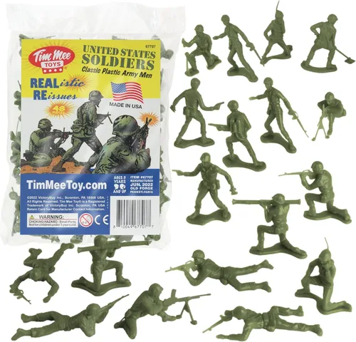 Vista 18 de TimMee Soldados de plástico del ejército - 48 figuras de juguete de soldados negros - Fabricado en EE. UU