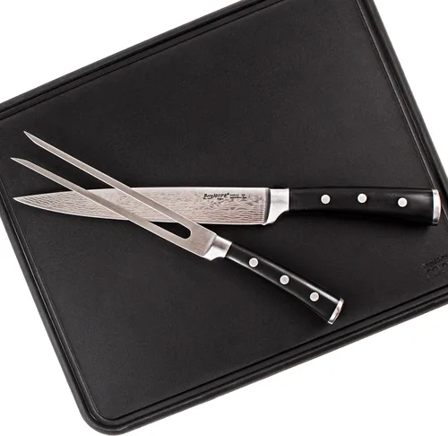 Vista 5 de Berghoff Antigua Carving Knife & Meat Fork Set Stainless Steel Sharp Blade PP Handle Triple-Rivets