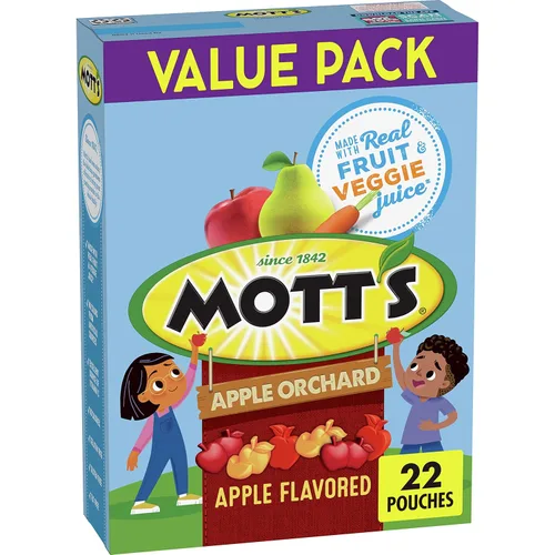 Mott's Snacks con sabor a frutas, huerto de manzana, sin gluten, 22 unidades