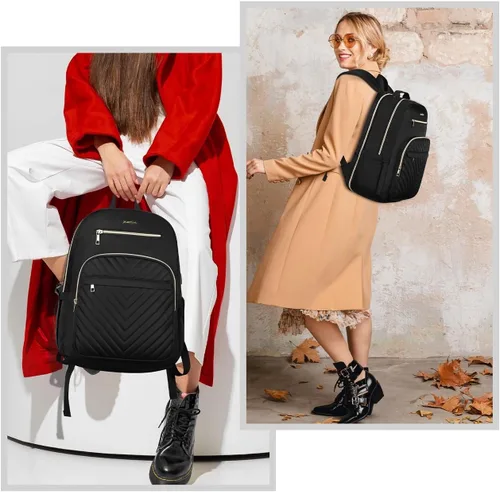 Vista 2 de Mochila para computadora portátil para mujer, mochila escolar para adolescentes, niñas, bolsa de libros USB para universidad, estudiantes