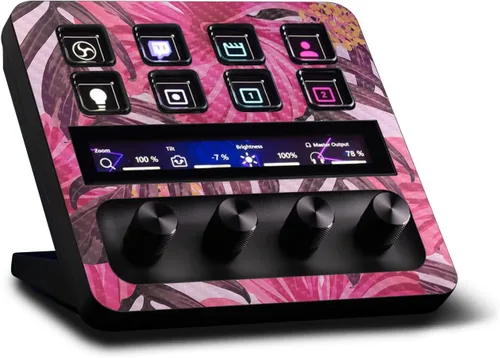 Vista 8 de MightySkins - Piel de fibra de carbono compatible con Elgato Stream Deck + – Too Many Roses Acabado de fibra de carbono texturizado protector