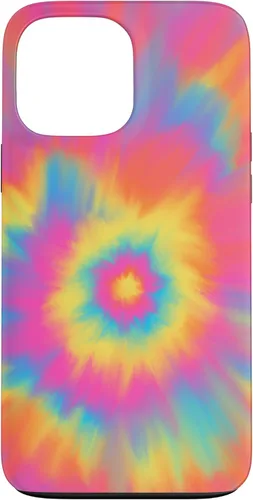 Vista 24 de Funda de diseño abstracto de remolino de arco iris colorido Tie Dye para iPhone 16