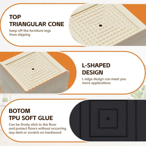 Vista 4 de Elevadores de Cama, Elevador de Muebles de Alta Resistencia en Alturas de 2, 3 o 4 Pulgadas, Bloques de Elevación para Cama, Sofá, Escritorio