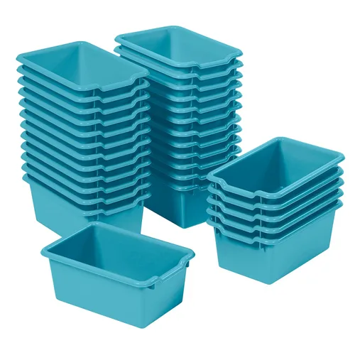 Vista 21 de ECR4Kids Cubo de almacenamiento frontal con cucharada, organización multiusos, color verde helecho, 30 piezas