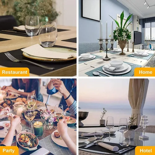 Vista 6 de Round Placemats for Dining Table,Set of 4 Faux Leather Placemats and 4 Coasters Easy to Clean Heat-Resistant Dining Tablemats for Home Kitchen