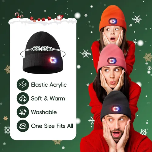 Vista 4 de Gorro unisex con la luz, regalos para hombres, mujeres, marido y él