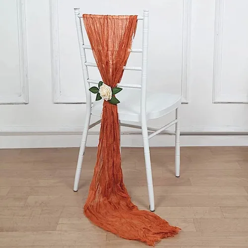 Vista 5 de 5 fajas de gasa beige para silla de algodón, para bodas, fiestas, eventos, recepción, catering, suministros de decoración para el hogar