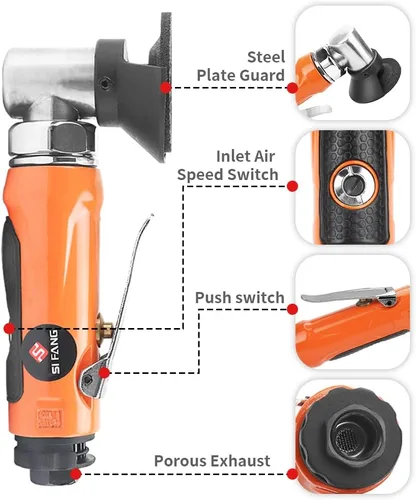 Vista 4 de SI FANG Mini amoladora angular neumática de 2 pulgadas, herramienta de corte, mini amoladoras de rueda y muelas abrasivas de 2 pulgadas