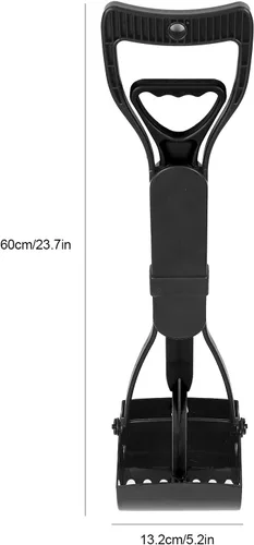 Vista 3 de Cuchara para perros con mango largo de 23.6 in con mango largo para recoger estiércol de mascotas con mango largo (negro)