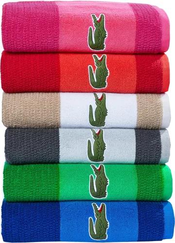 Vista 2 de Lacoste Match - Toalla de baño, 100% algodón, 600 GSM, 30 x 52 pulgadas, acantilado