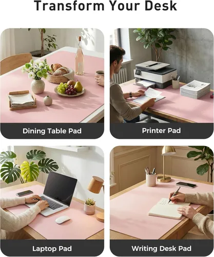 Vista 724 de Aothia Protector de escritorio de cuero, alfombrilla para mouse, alfombrilla de escritorio de oficina, 31.5 x 15.7 pulgadas, secante de escritorio