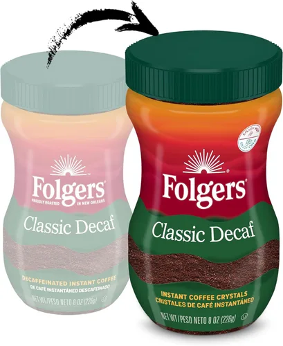 Vista 4 de Folgers Café instantáneo descafeinado clásico, 8 onzas