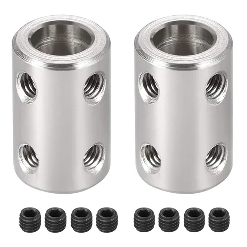 Vista 8 de TA-VIGOR Tornillo de acoplamiento de eje de 0.197 in a 0.197 in, D14 mm x L22 mm de diámetro de acero inoxidable rígido acoplador de eje conector