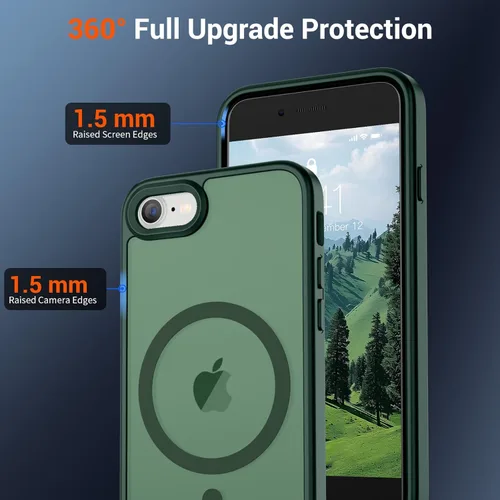 Vista 1607 de SUPFINE - Funda magnética para iPhone 13 Pro Max (compatible con MagSafe), (protección contra caídas de grado militar de 10 pies), delgada, Negro