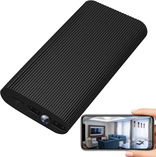Cámara de banco de energía, WiFi inteligente para interiores, cámara de seguridad 1080P HD inalámbrica con detección de movimiento, grabadora de
