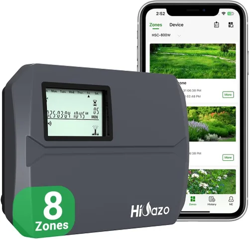 Vista 9 de Controlador inteligente de Sprinkelr de 6 zonas, controlador de riego interior WiFi, aplicación gratuita, compatible con sensor de lluvia, ajuste