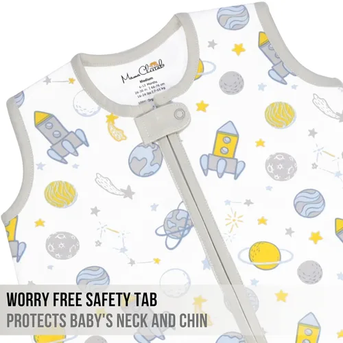 Vista 145 de Mama Cheetah Saco de dormir para bebé de 0.5 TOG, Manta portátil de algodón orgánico para bebé con cremallera bidireccional, Saco de dormir
