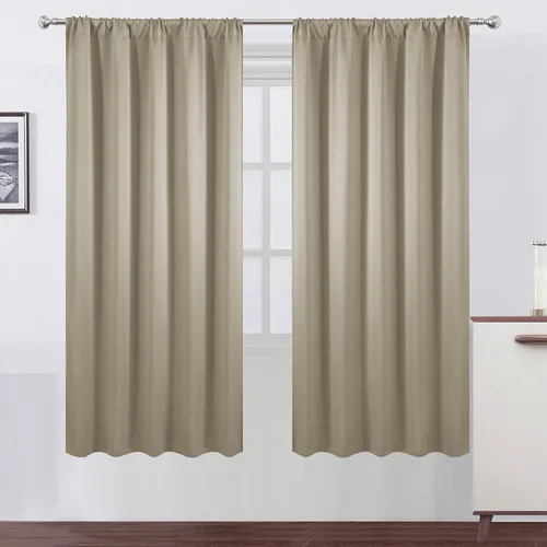 Vista 87 de LEMOMO Cortinas opacas grises, 52 x 84 pulgadas, juego de 2 paneles de cortinas opacas con aislamiento térmico para oscurecer la habitación