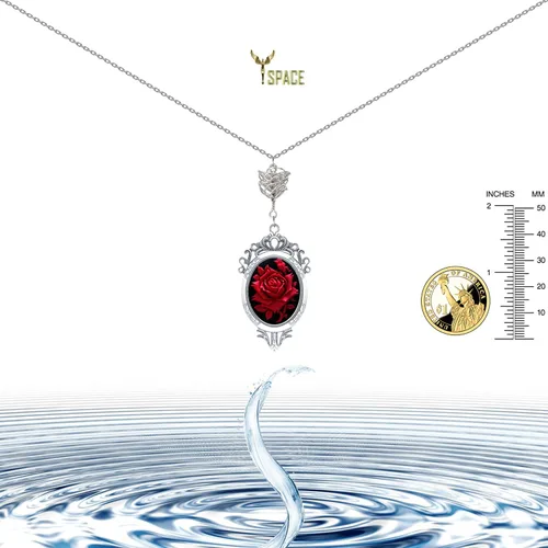 Vista 3 de Yspace 3d alambre metal rosa encantos colgante hecho a mano camafeo collar