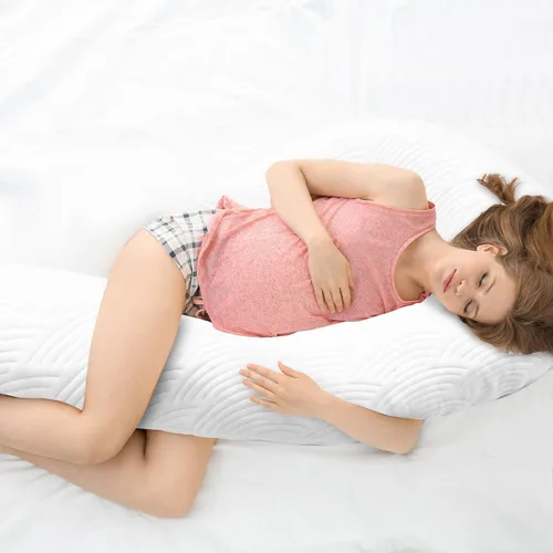 Vista 23 de SCHNAUZER HOME Almohada corporal para adultos – Inserto de almohada suave y larga para dormir – Espuma viscoelástica triturada y funda extraíble