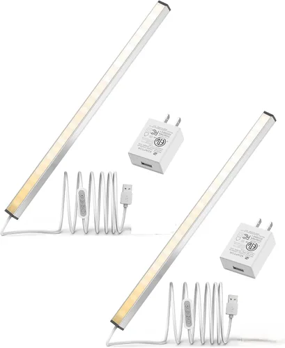 Vista 9 de ASOKO Luz de escritorio enchufable, luces LED de banco de trabajo de 16 pulgadas con súper brillo de 700 lúmenes y función de memoria inteligente, 3